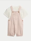 2pc Cotton Rich Embroidered Bibshort Outfit (0-2 Yrs)