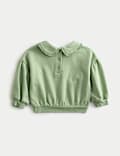Sweat en coton à détail encolure (jusqu’au 3 ans)