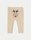 Reindeer Elasticated Waist Leggings (0-3 Yrs)