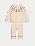 Knitted Fair Isle Gingerbread Outfit (0-3 Yrs)