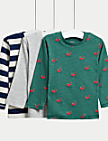 3pk Cotton Rich Patterned Tops (0-3 Yrs)