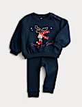 2pc Reindeer Sweatshirt Outfit (0-3 Yrs)