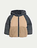 Manteau matelassé à motif color block (jusqu’au 3 ans)