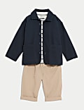 3pc Pure Cotton Striped Outfit (0-3 Yrs)