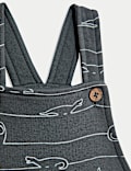 2pc Cotton Rich Jersey Dino Dungaree Outfit (0-3 Yrs)