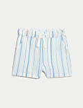 Pure Cotton Striped Shorts (0-3 Yrs)