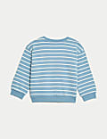Cotton Rich Striped Dinosaur Sweatshirt (0-3 Yrs)