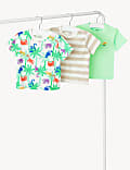 3pk Pure Cotton Palm Tree Print T-Shirts (0-3 Yrs)