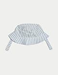 2pc Cotton Pure Cotton Striped Romper and Hat (0–3 Yrs)