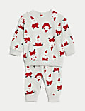 Conjunto de 2 piezas de algodón de Papá Noel (0-3&nbsp;años)