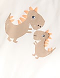 Lot de 2&nbsp;t-shirts 100&nbsp;% coton à motif dinosaure et rayures (jusqu’au 3&nbsp;ans)