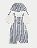 3-teiliges Gestreiftes Outfit aus reiner Baumwolle mit Peter Rabbit™ Motiv (0–3 J.)