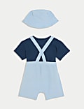 3pc Cotton Rich Peter Rabbit™ Dungaree Outfit (0-3 Yrs)