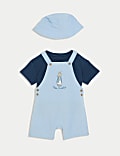 3pc Cotton Rich Peter Rabbit™ Dungaree Outfit (0-3 Yrs)