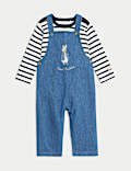 2pc Pure Cotton Peter Rabbit™ Striped Dungaree Outfit (0-3 Yrs)