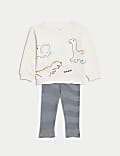 2pc Cotton Rich Dinosaur Outfit (0-3 Yrs)