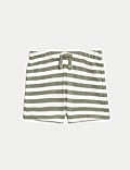 2pc Pure Cotton Striped Shorts Outfit (0-3 Yrs)