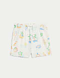 3pk Pure Cotton Patterned Shorts (0-3 Yrs)