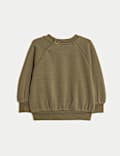 Sweat-shirt en coton mélangé doublé polaire (jusqu’au 3 ans)
