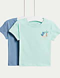2pk Pure Cotton Dinosaur T-Shirts (0-3 Yrs)