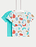 T-shirt από 100% βαμβάκι, σετ των 2 (0-3 ετών)
