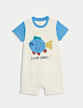 Pure Cotton Fish Graphic Romper (0-3 Yrs)