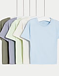 Lot de 5&nbsp;t-shirts unis 100&nbsp;% coton (jusqu’au 3&nbsp;ans)