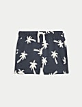 3pk Pure Cotton Palm Tree Shorts (0-3 Yrs)