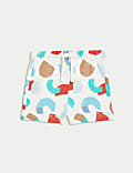 2pk Cotton Rich Abstract Print Shorts (0-3 Yrs)