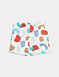 2pk Cotton Rich Abstract Print Shorts (0-3 Yrs)