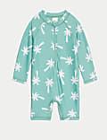 Palm Print Long Sleeve All In One (0 Mths-3 Yrs)