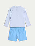 2pc A La Mer Slogan Rash Vest Swim Set (0-6 Yrs)