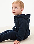 Sudadera con capucha 100 % algodón con cremallera (0-6 años)
