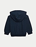 Sudadera con capucha 100 % algodón con cremallera (0-6 años)