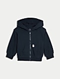 Sudadera con capucha 100 % algodón con cremallera (0-6 años)