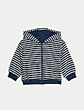 Pure Cotton Striped Zip Hoodie (0-3 Yrs)