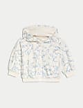 Sweat 100 % coton à capuche, motif dinosaure et fermeture zippée (jusqu’au 3 ans)