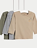 3pk Pure Cotton Dinosaur Tops (0-3 Yrs)