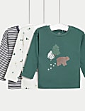 3pk Pure Cotton Winter Tops (0-3 Yrs)