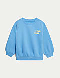 Katoenrijke Fun Club-outfit met top en broek (0-3&nbsp;jaar)