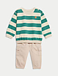 2pc Pure Cotton Striped Outfit (0-8 Yrs)