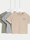 3pk Pure Cotton Elephant T-Shirts (0-3 Yrs)