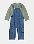 2-teiliges Set aus Latzhose und Langarm-T-Shirt (0–3&nbsp;J.)