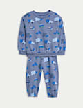 2pc Cotton Rich Transport Top & Bottom Outfit (0-6 Yrs)