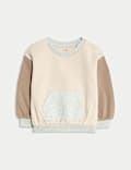 2pc Cotton Rich Crew Neck Colour Block Tracksuit