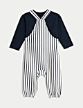 2-teiliges Outfit mit hohem Baumwollanteil und gestreifter Latzhose (0–3 J.)