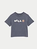 2pc Pure Cotton 'Hello' Slogan T-Shirt Outfit (0-3 Yrs)