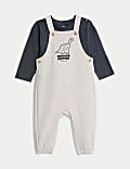 2-teiliges Outfit (Oberteil und Hose) mit hohem Baumwollanteil (0–3&nbsp;J.)