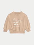 Sweatshirt mit hohem Bauwollanteil und Schriftzug (0–36 Monate)