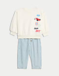 Cotton Rich Striped Top & Bottom Outfit (0-6 Yrs)